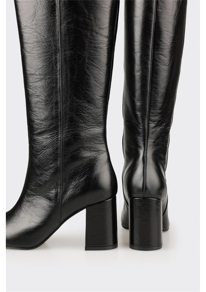 Siyah Deri Kadın Çizme fırsatları