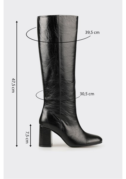 Siyah Deri Kadın Çizme indirimleri