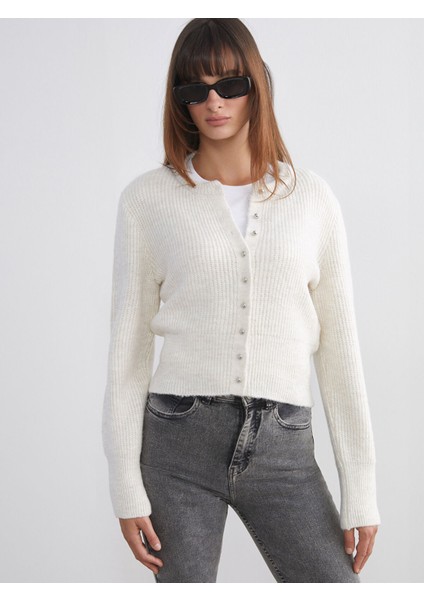 Yeni Sezon Bisiklet Yaka Kadın Triko Hırka