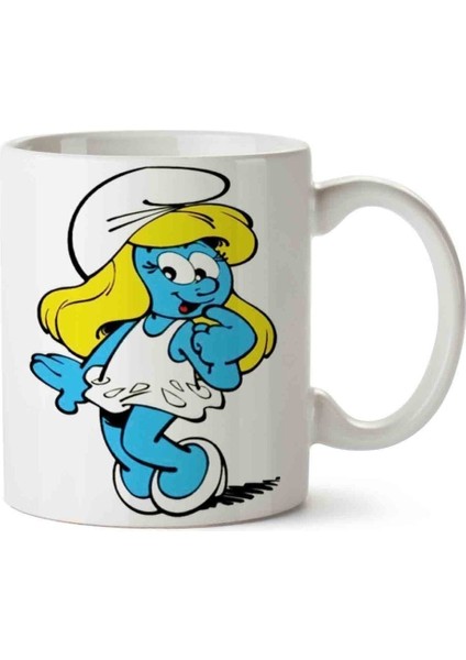 Şirine Şirinler Smurfette Porselen Kupa Bardak