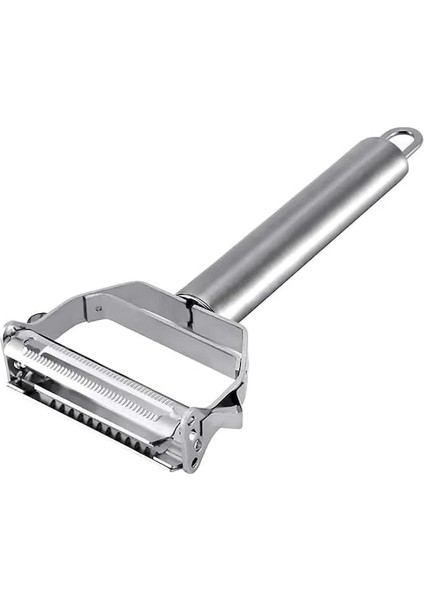 3'ü 1 Arada Paslanmaz Çelik Sebze Soyacağı – Julienne, Düz ve Şerit Soyma Fonksiyonlu, Ergonomik Mutfak Soyacağı