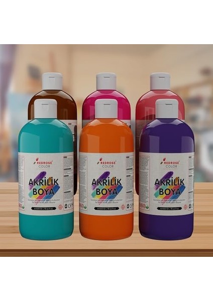 Rose Tamamlayıcı Renkler Akrilik 6'lı Set 6X500 gr modelleri