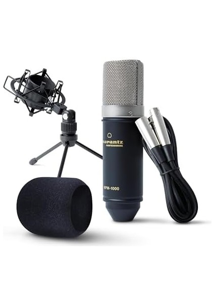 Professional MPM-1000 - Podcast, Akış, Şarkı Söyleme, Tele-Çalışma ve Oyun Için Masa Standı ve Kablolu Xlr Kondenser Stüdyo Mikrofonu modelleri