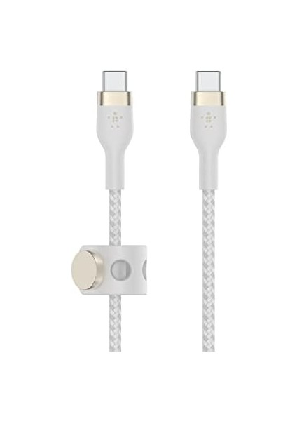 Boostcharge Pro Örgülü USB C Tipi - C Kablosu (1m/3,3ft), Usb-If Sertifikalı Güç Dağıtımı Pd Hızlı Şarj Kablosu - Beyaz modelleri