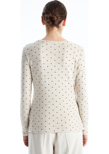 Yeni Sezon Bisiklet Yaka Puantiyeli Kadın Tişört fırsatları