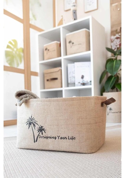 Bee Jüt Dolap Içi Çamaşır Çocuk Odası Oyuncak Düzenleyici Katlanır Saklama Sepeti Organizer 34X24X21