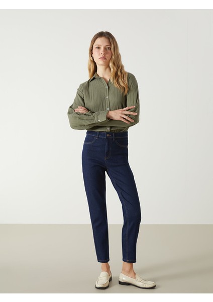 Yeni Sezon Mom Fit Kadın Jean Pantolon