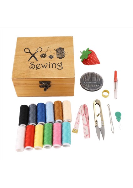 Ahşap Dikiş Kutusu Dikiş Aksesuarları Tamir Için Kit Çalışma Kutusu Malzemeleri (Yurt Dışından) fiyatları