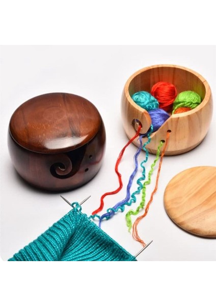 Ahşap Iplik Kase Tığ Işi Iplik Iplik Kabı Tutucu El Yapımı Iplik Depolama Kabı Açık Ahşap (Yurt Dışından) modelleri