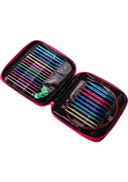 Dairesel Iğne Seti Alüminyum Oksit Çıkarılabilir ve Değiştirilebilir Dairesel Iğne Diy Örgü Aleti Kazak Iğne Seti (Yurt Dışından)