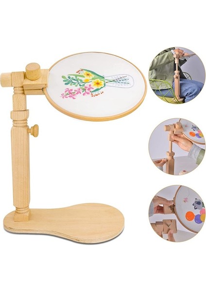 Nakış Stand Dönmüş Crossitch Stand Standı Kayın Ahşap Nakış Çember Tutucu Eller Serbest Iğne Noktası Çerçevesi Stand (Yurt Dışından) fiyatları