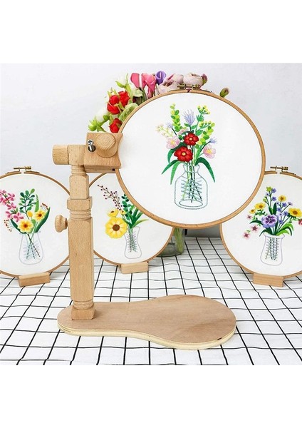 Nakış Stand Dönmüş Crossitch Stand Standı Kayın Ahşap Nakış Çember Tutucu Eller Serbest Iğne Noktası Çerçevesi Stand (Yurt Dışından) fırsatları