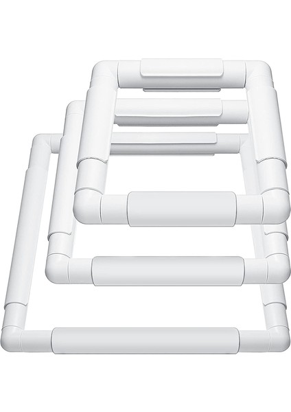 Kare Nakış Çember Çerçeveleri Beyaz Dikdörtgen Çember Nakış Snap Çerçeve Diy Dikiş Araçları Kapitone Ipek Boyama (Yurt Dışından)