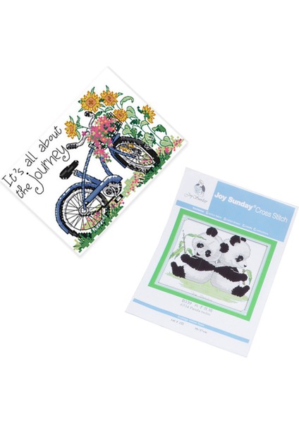 2 Set Dıy El Örgü Baskısı Çapraz Dikiş Seti Nakış Seti Çapraz Dikiş Ev Dekorasyonu - 11CT Berrak Bisiklet Ayçiçeği Deseni 26X21CM &amp Panda Ikizleri Desen 14CT 30X27CM (Yurt Dışından) indirimleri
