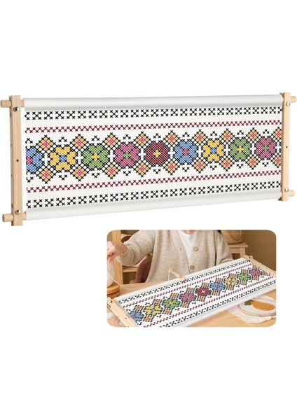 32 8 x 12 Inç Çapraz Stitch Çerçevesi Nakış Kaydırma Ahşap Iğne Işi Çerçevesi Iğne Işi Standı Iğne Işi Klips Aracı (Yurt Dışından)