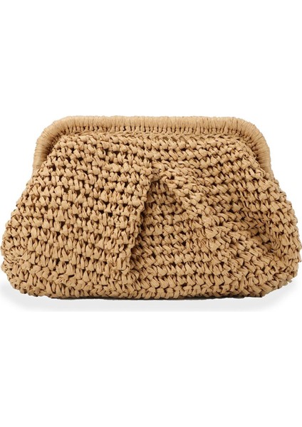 Kadınlar Için Saman Çanta Bulut Hamur Tatlı Çanta Saman Çapraz Omuz Çanta Yaz Plajı Dokuma Çanta (Yurt Dışından)