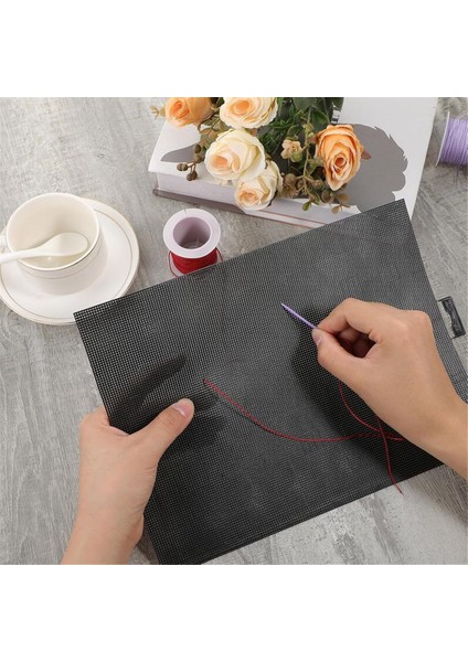 4pcs Plastik Örgü Tuval 14 Ct Siyah Plastik Örgü Tuval Tabakaları Nakış Için Plastik Örgü Ekran El Sanatları Için Dıy (Yurt Dışından) fırsatları
