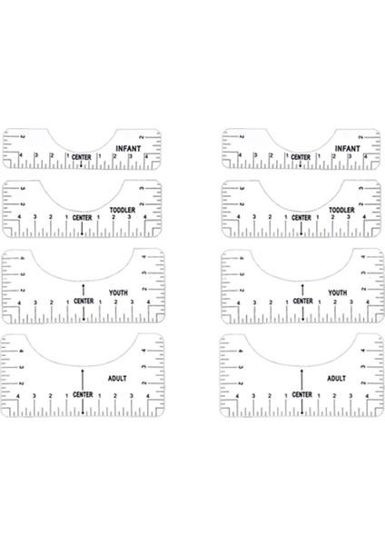 Vinil Için 8x T-Shirt Cetvel Kılavuzu Hizalama Aracı Grafik Tişört Merkezleme Aracı (Şeffaf) Için Hizalama Aracı (Yurt Dışından)