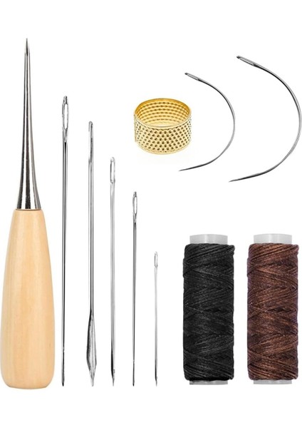 11 Adet Deri Dikiş Alet Kiti Deri Zanaat Dikiş Dikiş Kiti Dıy El Sanatları Tuval Deri Onarım (Yurt Dışından)