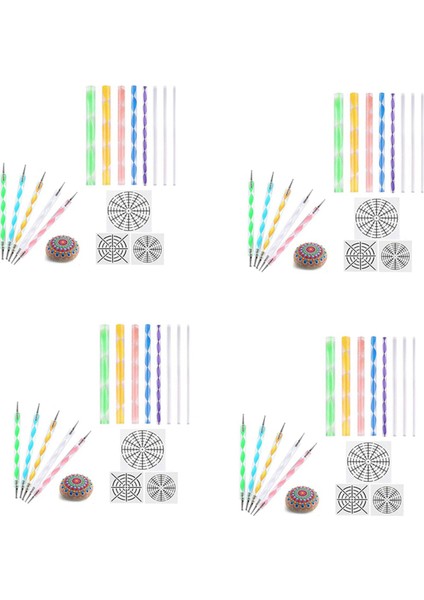 64 Pcs Mandala Kaynaklar Için Dotting Araçları Mandala Şablonları Kit Top Smisteliği Kil Heykel Oyma Araçları (Yurt Dışından)