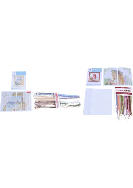 2 Set Dıy El Çapraz Dikiş Seti Nakış Seti 14CT Ev Dekorasyonu 33 x 40CM ve 35 x 35CM (Yurt Dışından)