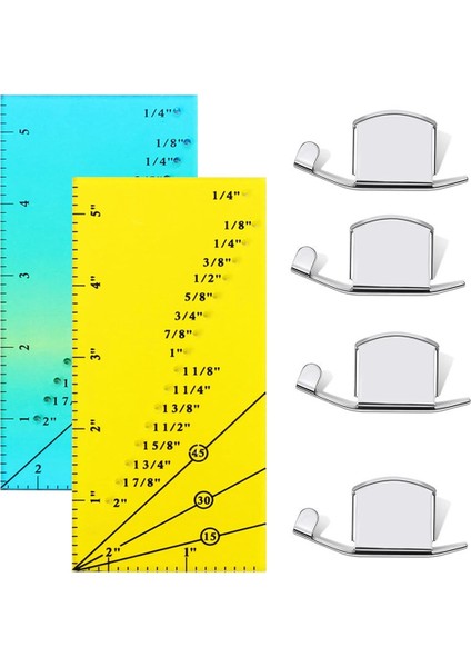 2 Adet Dikiş Kılavuzu Cetvel 4 Adet Manyetik Dikiş Kılavuzu 1/8 Inç Ila 2 Inç Düz Çizgi Kenarları Dikiş Cetveli (Yurt Dışından)