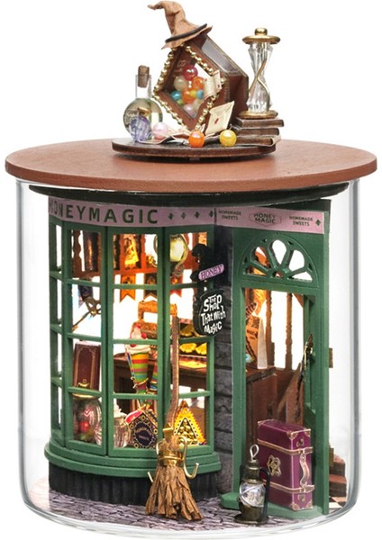 Dıy Book Nook Yetişkinler Için Kitler - Ahşap Dollhouse- 3D Bulmaca Minyatür Ev Kiti Koleksiyoncular Için Magic Shop Diy Kabin (Yurt Dışından)