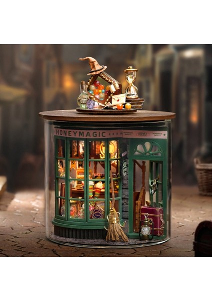 Dıy Book Nook Yetişkinler Için Kitler - Ahşap Dollhouse- 3D Bulmaca Minyatür Ev Kiti Koleksiyoncular Için Magic Shop Diy Kabin (Yurt Dışından) modelleri