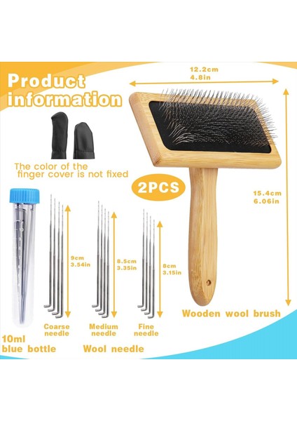 2 Adet Yün Karterler Yün Iğne Keçe Fırçası Için El Karterleri Ahşap Yün Kartonlar Yün Iğne ile Keçe (Yurt Dışından) modelleri