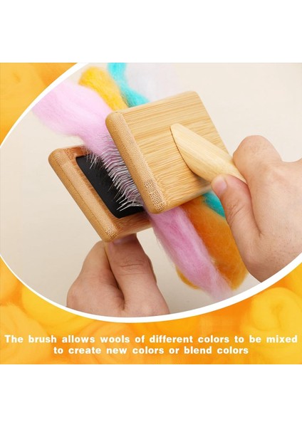 2 Adet Yün Karterler Yün Iğne Keçe Fırçası Için El Karterleri Ahşap Yün Kartonlar Yün Iğne ile Keçe (Yurt Dışından) fırsatları
