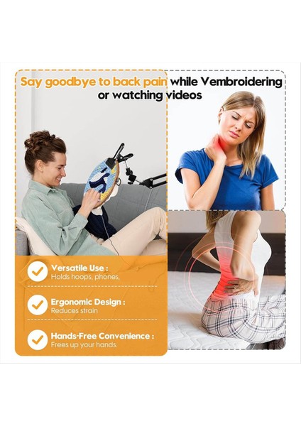 Ayarlanabilir Nakış Çember Stand 3&#39 Te 1 Hoop/tablet/telefon Tutucu 360 ° Rotasyon Iğne Sanat Çerçevesi ile Masaüstü Standı (Yurt Dışından) modelleri