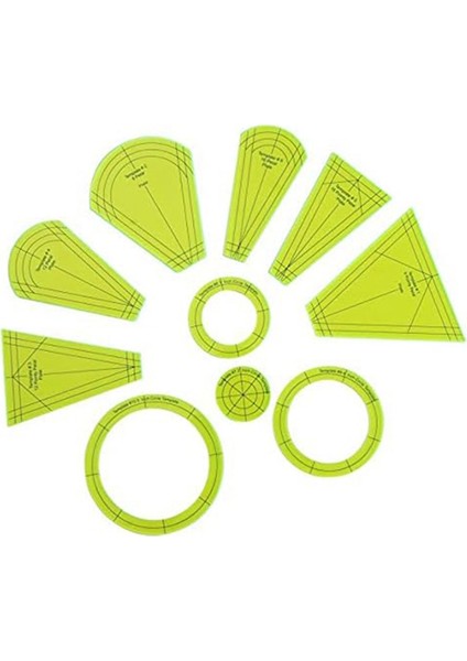 Dresden Quilting Şablon Seti Dikiş Patchwork Cetvel Dıy Dikiş Cetveli Şablonu Patchwork Aracı (10 Parça) (Yurt Dışından)