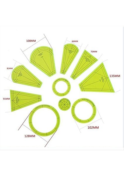 Dresden Quilting Şablon Seti Dikiş Patchwork Cetvel Dıy Dikiş Cetveli Şablonu Patchwork Aracı (10 Parça) (Yurt Dışından) fırsatları