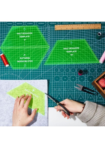 6pcs Yarı Altı Hekson Yatak Şablonu Akrilik Quilting Şablon Cetvel 8 9 10 Inç Yorgan Hükümdarları Kapitone Için (Yurt Dışından) fırsatları