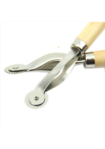 2pc Ahşap Sapı Overneedle Tekerlek Deri Iğne Aralık Kağıt Perforasyon Aracı Rulet 2mm (Yurt Dışından) fırsatları
