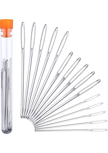 15 Adet Künt Iğneler Paslanmaz Çelik Büyük Göz Iplik Örgü Iğneleri Dikiş Iğneleri 3 Boyut (Yurt Dışından)