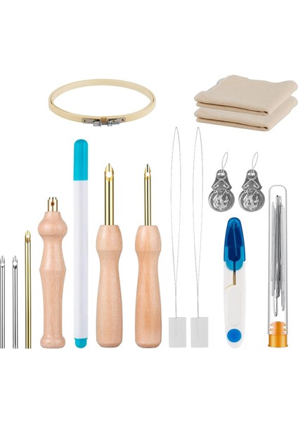 1 Set Yumruk Iğne Seti Yumruk Iğne Nakış Aletleri Ayarlanabilir Yumruk Iğne Uygulaması El Dikiş Severler Için Ayarlanmış (Yurt Dışından)