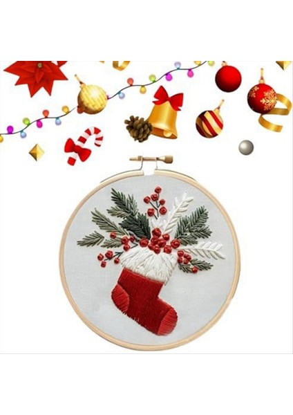 Taşınmamış Noel Serisi Çapraz Dikiş Çantası Yeni Başlayanlar Için Nakış Çantası Dıy Dekorasyon Ev Odası Noel Gnome (Yurt Dışından) indirimleri