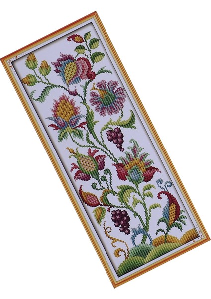 Dıy El Yapımı Iğne Işi Çapraz Dikiş Seti Nakış Kiti 14CT Güzel Çiçekler Desen Çapraz Dikiş 19*47CM Ev Dekorasyon (Yurt Dışından) fırsatları
