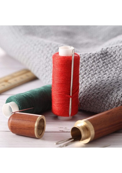 El Yapımı Dikiş Için 48 Kendi Kendine Iplik Iğnesi ve 8 Büyük Göz Deri Dikiş Iğnesi ile 4pcs Ahşap Iğne Kasası (Yurt Dışından) indirimleri