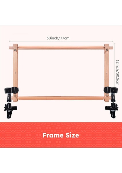 Dönen Ahşap Çapraz Sap Çerçevesi - Klipsli Ayarlanabilir Büyük Nakış Kasnak Tutucu Dikiş El Sanatları Için Uygun (Yurt Dışından) fiyatları