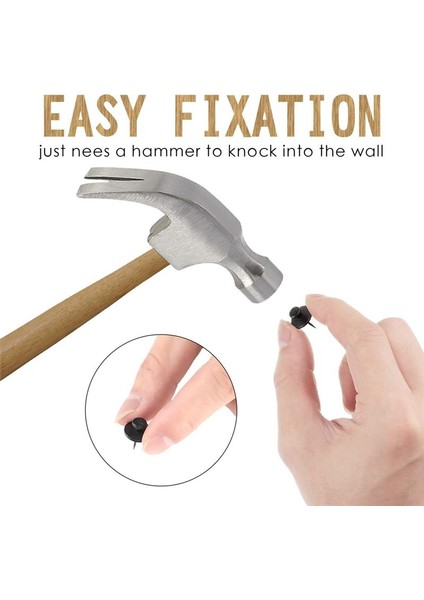 50 Adet Çift Başlı Resim Askıları Tırnaklar Siyah Başparmak Çiviler Küçük Kafa Asılı Tırnaklar Itme Pimleri Dekoratif Duvar Kancaları (Yurt Dışından) fiyatları