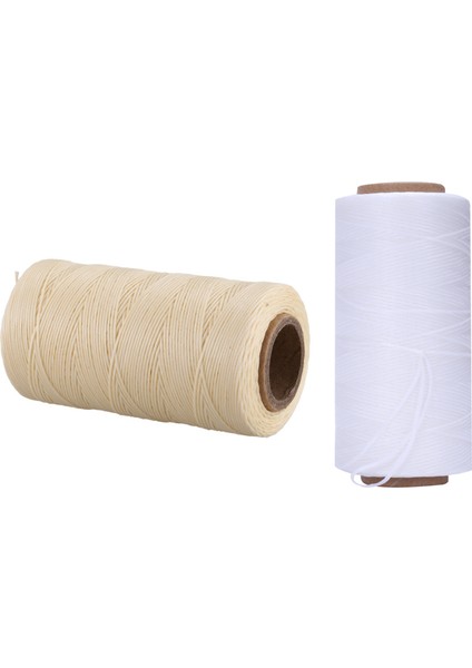 2x 260M 150D 1mm Deri Dikiş Mumlu Balmumu Iplik El Iğne Kablo Zanaat Dıy Yeni Renk Beyaz ve Krem Renk (Yurt Dışından)