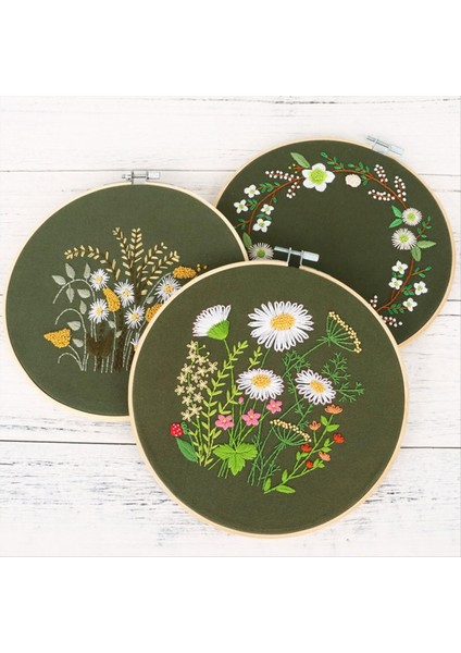 4 Set Yeni Başlayanlar Için El Nakış Kiti Yetişkinler Nakış Kiti Çiçek Çember Renk Iplikleri Aletler Içerir (Yurt Dışından) fiyatları