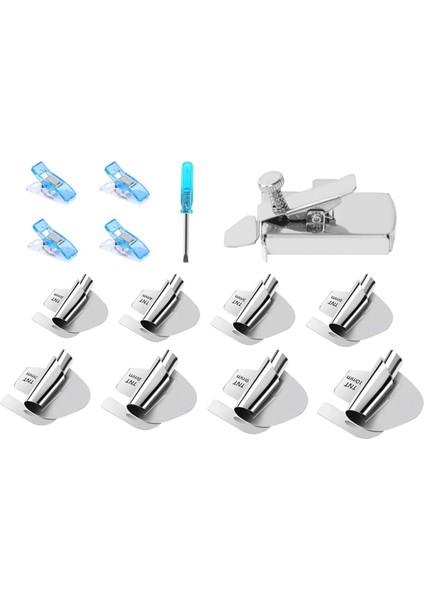 Dikiş Haddelenmiş Hemmer Ayak Seti 3-10MM 8 Boyutlar Dikiş Dikiş Kılavuzu Dikiş Klipleri Tornavida (Yurt Dışından)