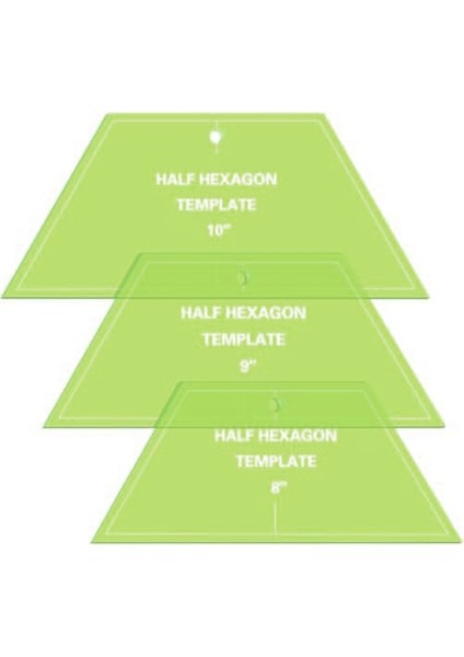 3 Pcs Yarı Hexagon Yakın Tablosu Akrik Yayrık Tablosu Cetren 8 9 10 Inç Yorgan Cetvelleri Kapitone ve Dikiş Için (Yurt Dışından)