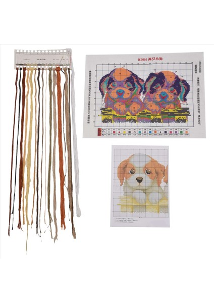 Dıy El Örgü Baskı Çapraz Dikiş Seti Nakış Seti 11CT Iki Köpek Deseni Çapraz Dikiş 46 * 32CM Ev Dekorasyonu (Yurt Dışından) fiyatları