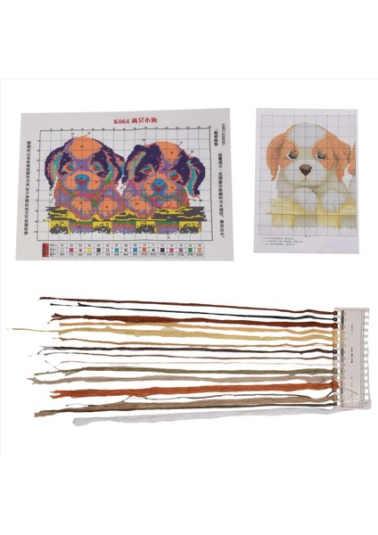 Dıy El Örgü Baskı Çapraz Dikiş Seti Nakış Seti 11CT Iki Köpek Deseni Çapraz Dikiş 46 * 32CM Ev Dekorasyonu (Yurt Dışından) modelleri