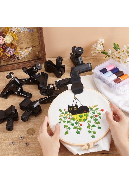 Nakış Çember Standı Metal Klips Standı Ayarlanabilir Döner Nakış Standı Nakış Tablosu Klips Plastik Dikiş Aletleri (Yurt Dışından) indirimleri