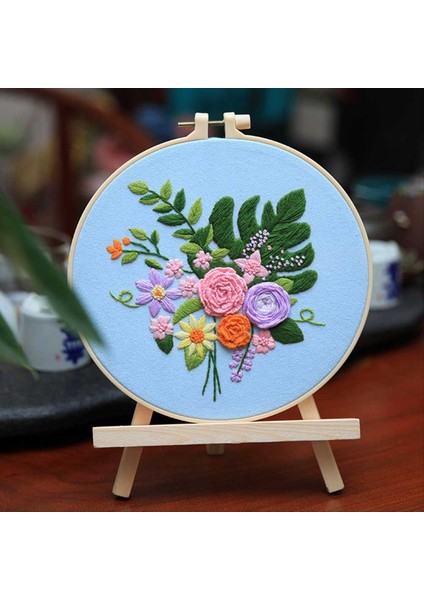 Yetişkinler Için 4 Pack Nakış Kitleri Yeni Başlayanlar Için Dıy Nakış Kitleri Desenli El Nakış Kiti (Flower-A) (Yurt Dışından) indirimleri